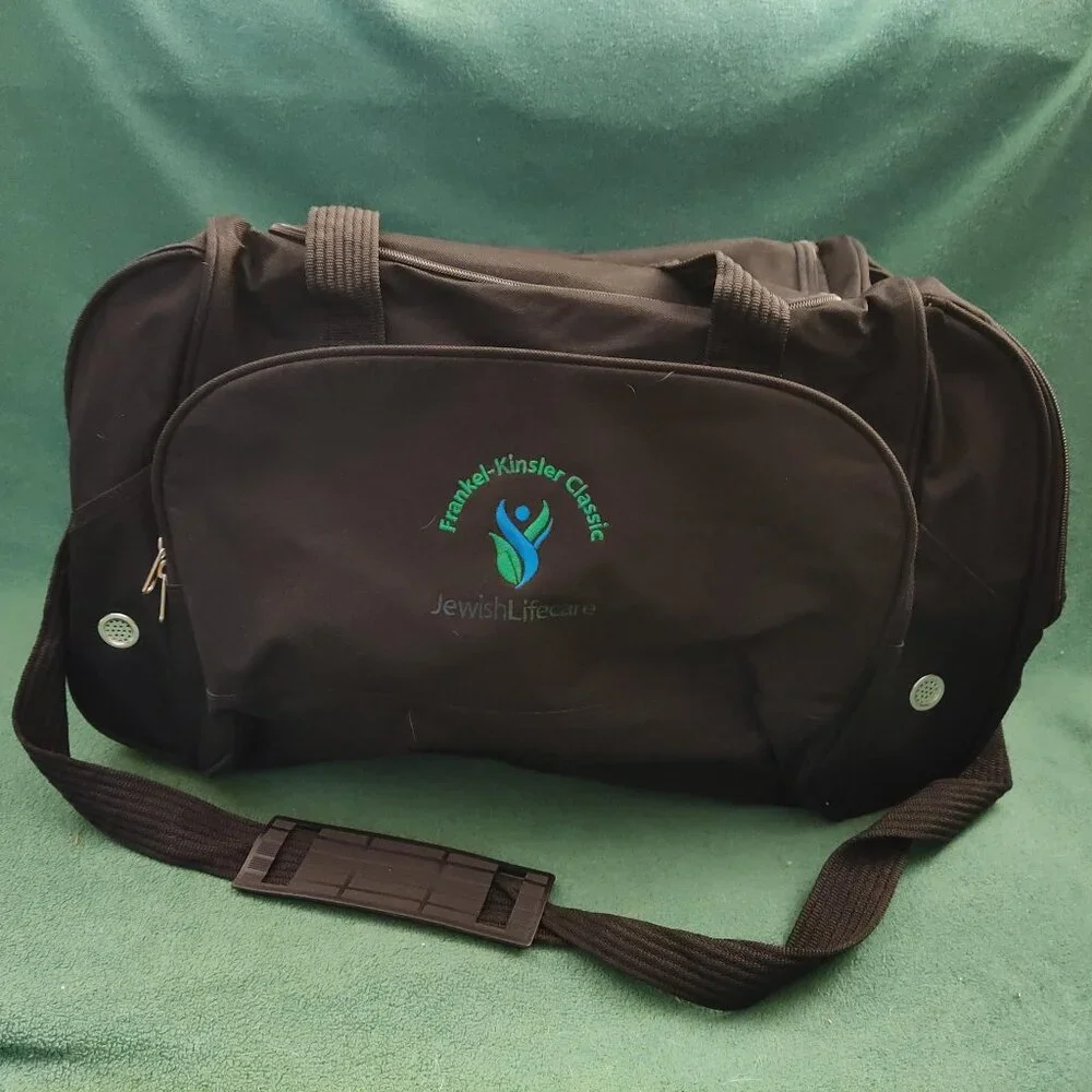 VTG 90's Black Canvas Duffel Bag Sports Gym Travel